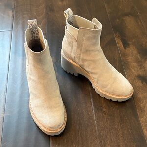 Beige Suede Ankle Boots